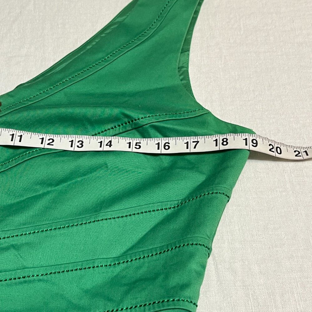 ANTONIO MELANI Women's Pencil Dress Green Sleeveless Size 10 V-Neck - Picture 8 of 12